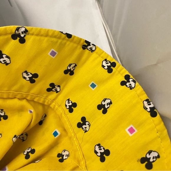 Vintage Yellow Mickey Mouse Disney Bonnet Hat Visor KIDS CHILD Size Tie Back - Picture 6 of 12
